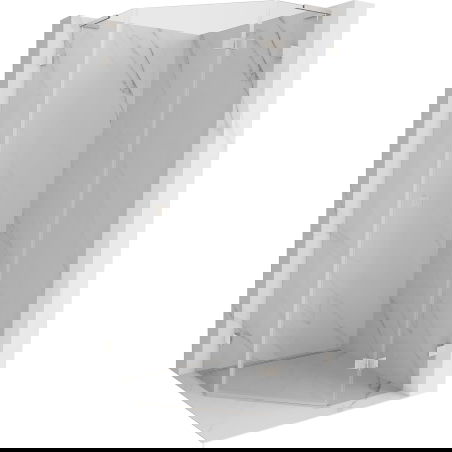 Mexen Lunar L päťuholníková otvorená sprchová kabína pravá 90 x 90 cm, transparentná, brúsený nikel - 831L-090P-090L-97-00-P