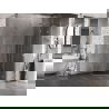 Mexen Lunar L päťuholníková sprchová kabína pravá 90 x 90 cm, priehľadná, brúsený nikel - 831L-090P-090L-97-00-P