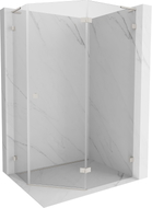 Mexen Lunar L pravo otváracie pravé sprchové dvere päťuholníkové 100x80 cm, priehľadné, brúsený nikel
