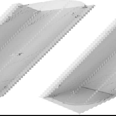 Mexen Lunar L polkruhová sprchová kabína s otočnými dverami ľavá 100 x 80 cm, transparentná, chróm - 833L-100L-080P-01-00