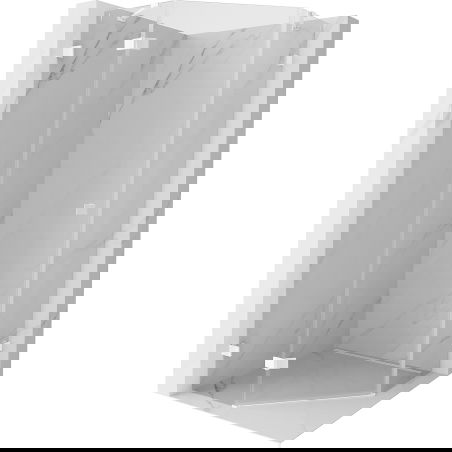 Mexen Lunar päťuholníková sprchová kabína s otváraním vľavo 90 x 90 cm, transparentná, biela - 831-090L-090P-20-00-L