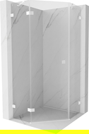 Mexen Lunar päťuholníková sprchová kabína výklopná ľavá 90 x 90 cm, transparentná, biela - 831-090L-090P-20-00-L