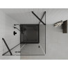 Mexen Roma sprchový kút otvárací 90 x 90 cm, transparentný, čierny + vanička Flat, čierna - 854-090-090-70-00-4070B