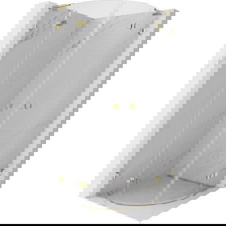 Mexen Lunar L sprchový kút polkruhový výkyvný 100 x 100 cm, transparentný, zlatý - 833L-100L-100P-50-00