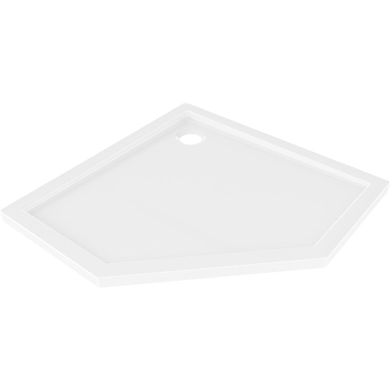 Mexen Flow brodzik päťuholníkový slim 80 x 80 cm, biely lesk - 46P108080