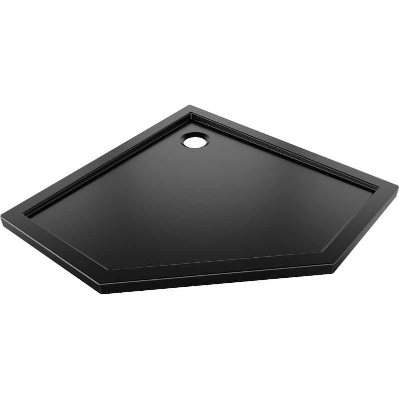 Mexen Flow päťuholníkový sprchový kút slim 90 x 90 cm, čierny mat - 46P709090