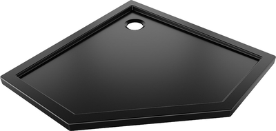 Mexen Flow päťuholníkový sprchový kút slim 90 x 90 cm, čierny mat - 46P709090