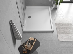 Mexen Flow obdlžníkový sprchový podnos slim 75 x 70 cm, biely lesk - 46R107075