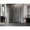Mexen Lunar päťuholníková sprchová kabína výklopná ľavá 100 x 80 cm, transparentná, zlatá kartáčovaná - 831-100L-080P-55-00-L