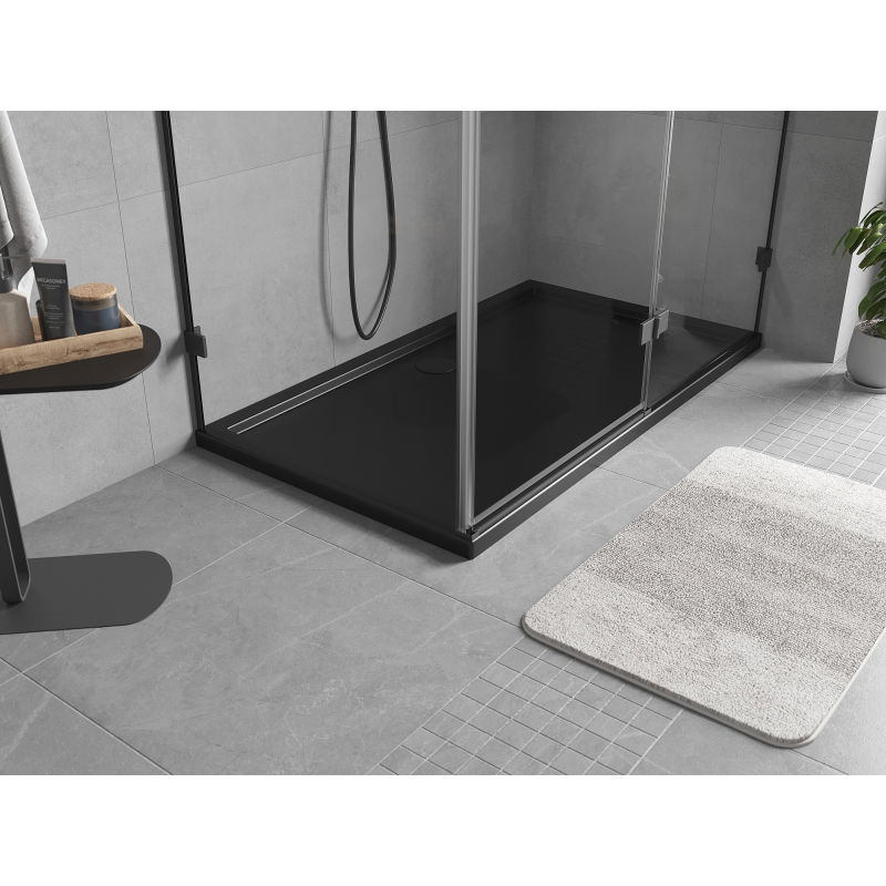 Mexen Flow obdĺžnikový sprchový kút slim 140 x 75 cm, čierny mat - 46R707514