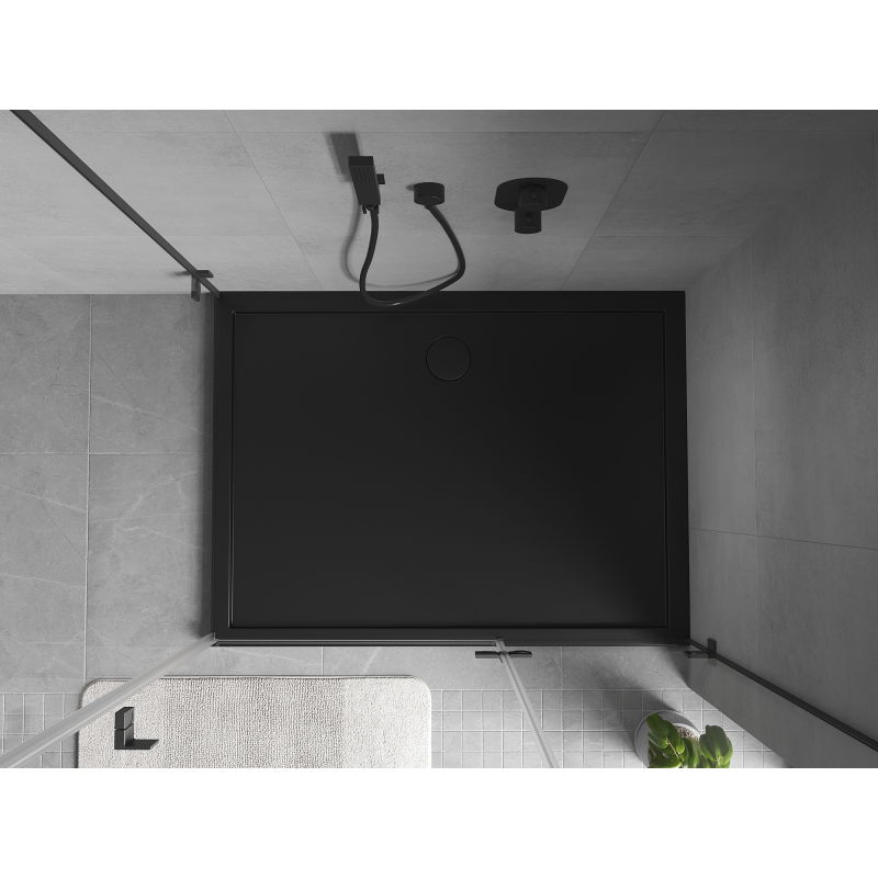 Mexen Flow obdĺžniková sprchová vanička slim 110 x 80 cm, čierny mat - 46R708011