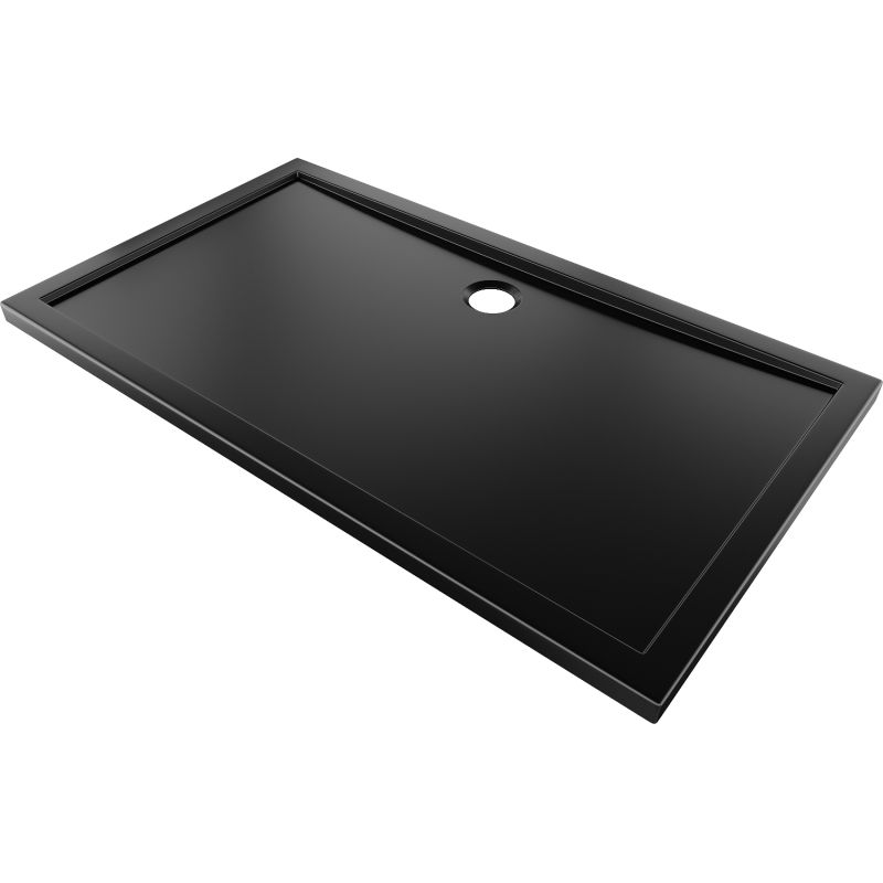 Mexen Flow obdĺžnikový nízky sprchový kút 140 x 85 cm, čierny mat - 46R708514