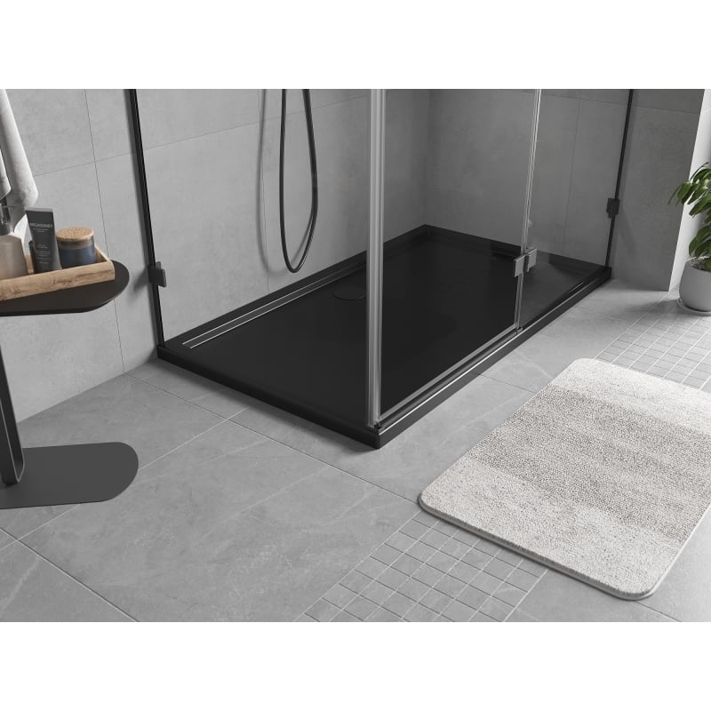 Mexen Flow obdĺžnikový sprchový kút slim 160 x 95 cm, čierna mat - 46R709516