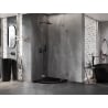 Mexen Lunar päťuholníková sprchová kabína otváracia ľavá 80 x 80 cm, transparentná, brúsená gun gray - 831-080L-080P-66-00-L