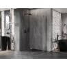 Mexen Lunar päťuholníková sprchová kabína otváravá ľavá 90 x 80 cm, transparentná, kefovaná gun gray - 831-090L-080P-66-00-L