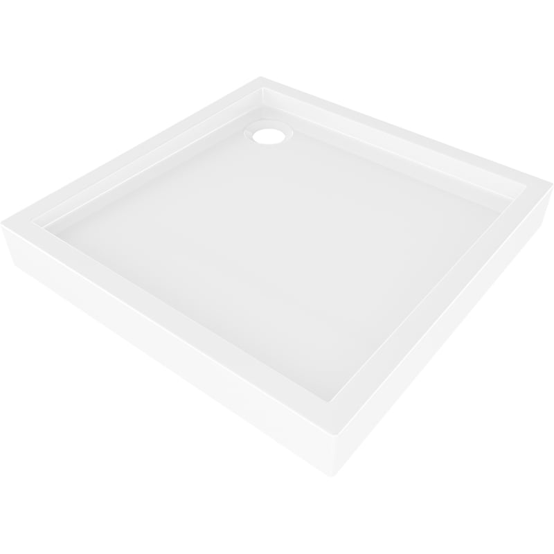 Mexen Flow+ štvorcová sprchová vanička 80 x 80 cm, biely lesk - 46S108080H