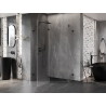 Mexen Lunar pätuholníkový otočný sprchový kút ľavý 90 x 80 cm, transparentný, čierny - 831-090L-080P-70-00-L