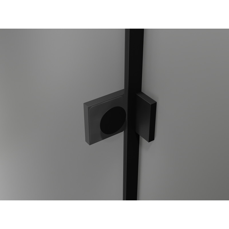 Mexen Lunar päťuholníková sprchová kabína otváravá ľavá 100 x 100 cm, transparentná, čierna - 831-100L-100P-70-00-L