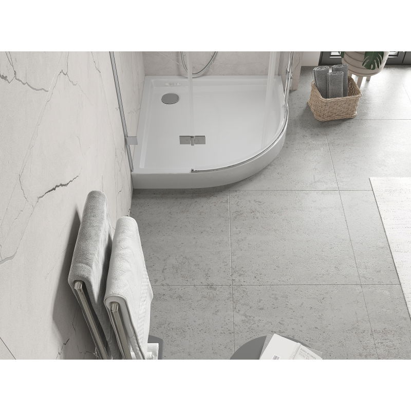 Mexen Flow+ sprchová vanička polkruhová 100 x 100 cm, biely lesk - 46Q101010H