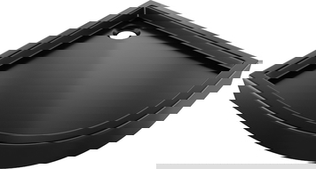 Mexen Flow+ polokruhový sprchový kút 80 x 80 cm, čierny mat - 46Q708080H