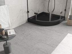 Mexen Flow+ polokruhový sprchový kút 80 x 80 cm, čierny mat - 46Q708080H