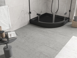 Mexen Flow+ sprchová vanička polkruhová 100 x 100 cm, čierny mat - 46Q701010H