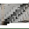 Mexen Roma sprchový kút s otváracími dverami 120 x 90 cm, transparentný, čierny + vanička Flat, čierna - 854-120-090-70-00-4070B