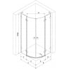 Mexen Lunar L polkruhový sprchový kút s ľavými závesnými dverami 100 x 90 cm, priehľadný, brúsená meď - 833L-100L-090P-65-00