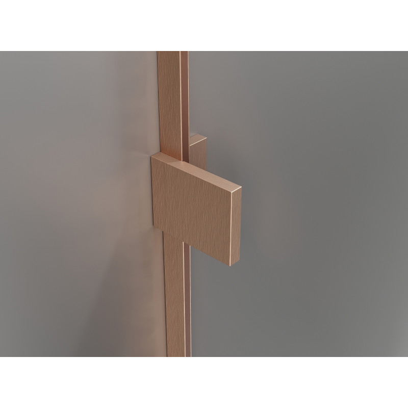 Mexen Lunar L sprchovací kút polokruhový výklopný ľavý 100 x 90 cm, priehľadný, brúsená meď - 833L-100L-090P-65-00