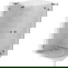Mexen Lunar L sprchový kút polokruhový výkyvný ľavý 90 x 80 cm, priehľadný, brúsený gun gray - 833L-090L-080P-66-00