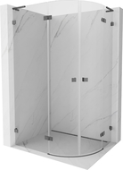 Mexen Lunar L sprchový kút polkruhový otváravý ľavý 100 x 90 cm, priehľadný, gun gray kartáčovaný - 833L-100L-090P-66-00