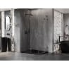 Mexen Lunar L polokruhová sprchová kabína výklopná ľavá 100 x 90 cm, transparentná, brúsená gun gray - 833L-100L-090P-66-00