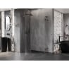 Mexen Lunar L polokruhová sprchová kabína výklopná ľavá 100 x 90 cm, transparentná, brúsená gun gray - 833L-100L-090P-66-00