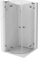 Mexen Lunar L polokruhový sprchovací kút s otočnými dverami 70 x 70 cm, priehľadný, gun metal - 833L-070L-070P-95-00