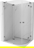 Mexen Lunar L polkruhová sprchová kabína výkyvná ľavá 90 x 70 cm, transparentná, gun metal - 833L-090L-070P-95-00