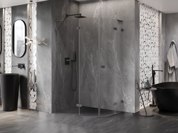 Mexen Lunar L sprchový kút polkruhový otváravý ľavý 100 x 90 cm, transparentný, gun metal - 833L-100L-090P-95-00