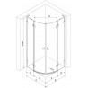 Mexen Lunar L sprchový kút polkruhový výkyvný ľavý 100 x 90 cm, transparentný, brúsený nikel - 833L-100L-090P-97-00