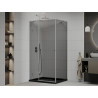 Mexen Roma sprchovací kút s dvierkami 100 x 90 cm, grafit, chróm + vanička Flat, čierna - 854-100-090-01-40-4070