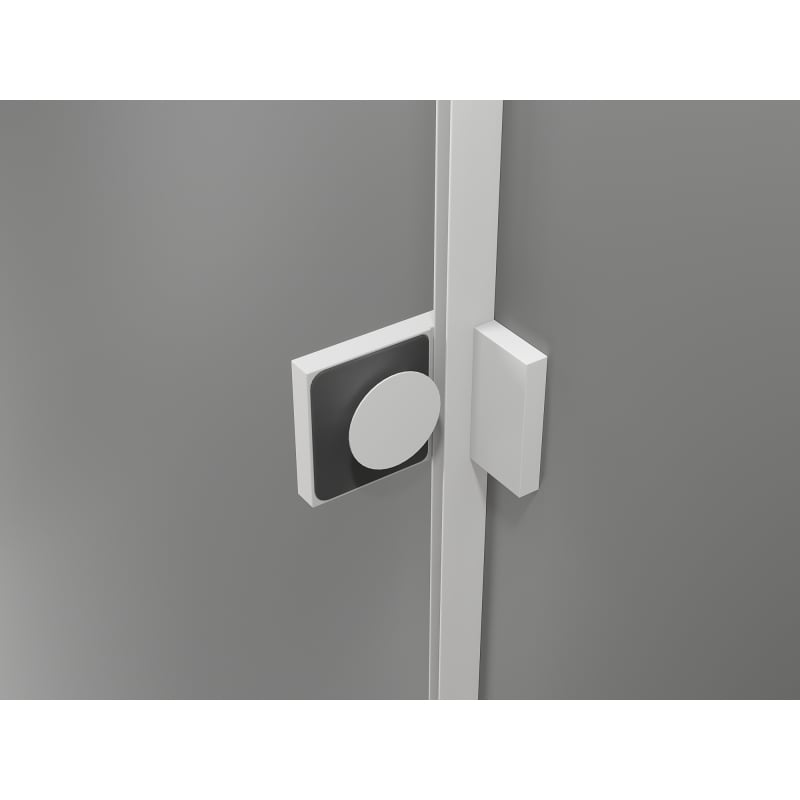 Mexen Lunar L pravouhlý sprchovací kút polokruhový, pravý, 100 x 80 cm, transparentný, biely - 833L-100P-080L-20-00