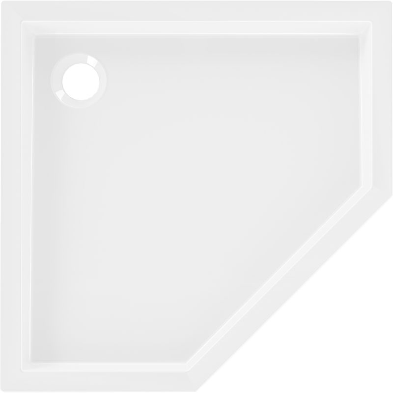 Mexen Flow+ päťuholníková sprchová vanička 80 x 80 cm, biely lesk - 46P108080H