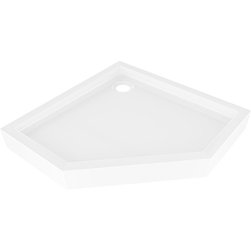 Mexen Flow+ päťuholníkový sprchový vaničkový set 90 x 90 cm, biely lesk - 46P109090H