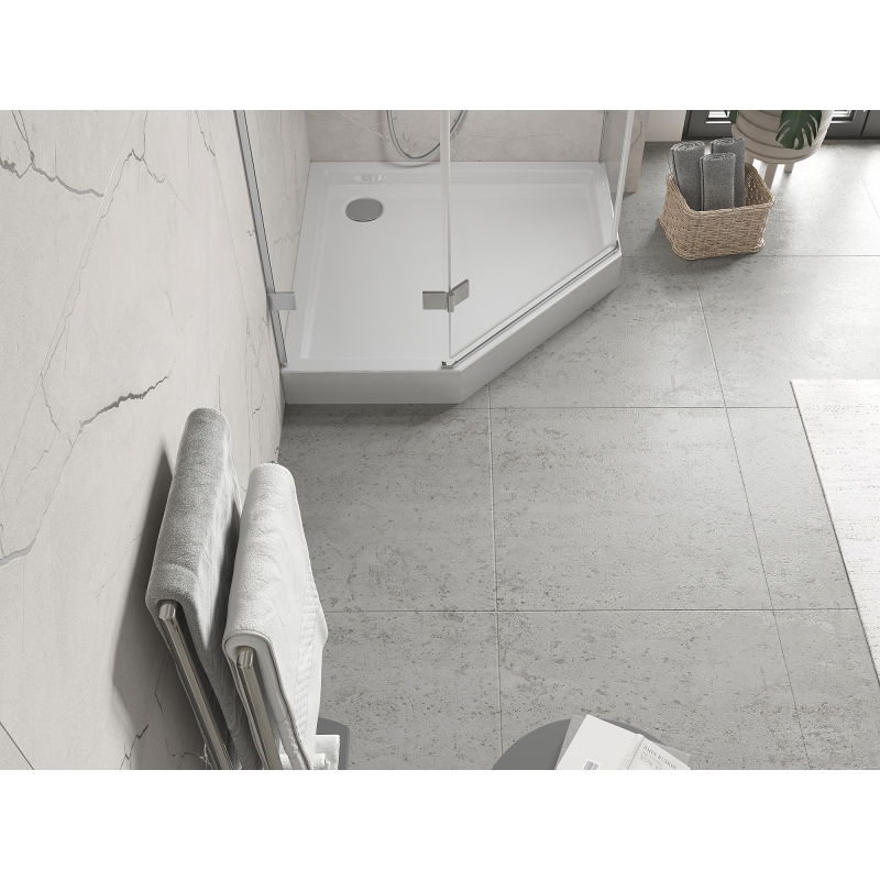 Mexen Flow+ päťuholníkový sprchový kút 100 x 100 cm, biely lesk - 46P101010H