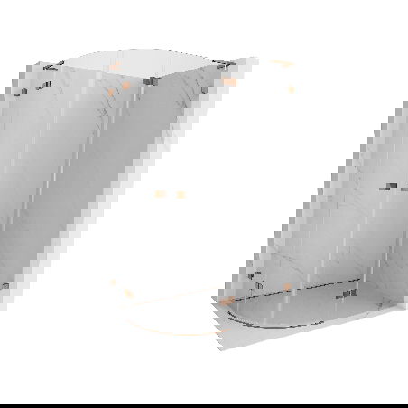 Mexen Lunar L polkruhová sprchová kabína výklopná pravá 100 x 70 cm, transparentná, ružové zlato - 833L-100P-070L-60-00