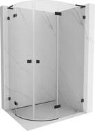 Mexen Lunar L polkruhová sprchová kabína s pravým otváraním 90 x 70 cm, transparentná, čierna - 833L-090P-070L-70-00