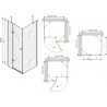 Mexen Roma sprchová kabína, kyvné dvere 80 x 80 cm, transparentnéné, čierna + závesný bidet Flat, biela- 854-080-080-70-00-4010B