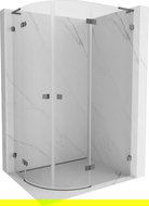 Mexen Lunar L polkruhová sprchová kabína výkyvná pravá 90 x 80 cm, transparentná, gun metal - 833L-090P-080L-95-00