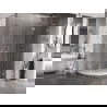Mexen Lunar L polkruhová sprchová kabína, pravá 100 x 80 cm, priehľadná, brúsený nikel - 833L-100P-080L-97-00