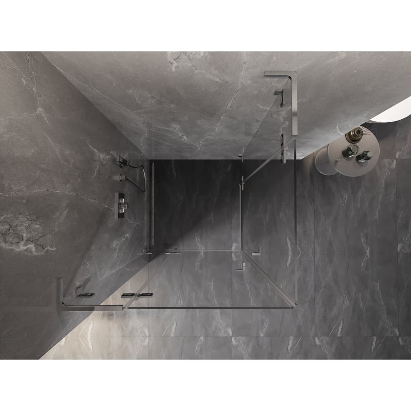 Mexen Lunar L Duo sprchová kabína otváracia 70 x 70 cm, transparentná, chróm - 834L-070L-070P-01-00