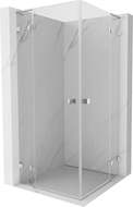 Mexen Lunar L Duo sprchový kút sklopný 90 x 90 cm, transparentný, chróm - 834L-090L-090P-01-00