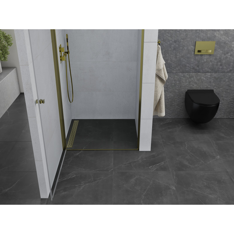 Mexen Pretoria sprchové závesné dvere 90 cm, priehľadné, zlaté - 852-090-000-50-00